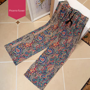 Loveda vente en gros lâche élastique taille haute <span class=keywords><strong>pantalon</strong></span> large décontracté loisirs élégant droit imprimé <span class=keywords><strong>pantalon</strong></span> pallazzo pour les femmes - Product Image 2