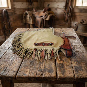 Chaps Vaqueros Modernos de Cuero Genuino Premium con Flecos Hechos a Mano para Protección de Piernas en Equitación, Rodeo y Entrenamiento Ecuestre - Product Image 6
