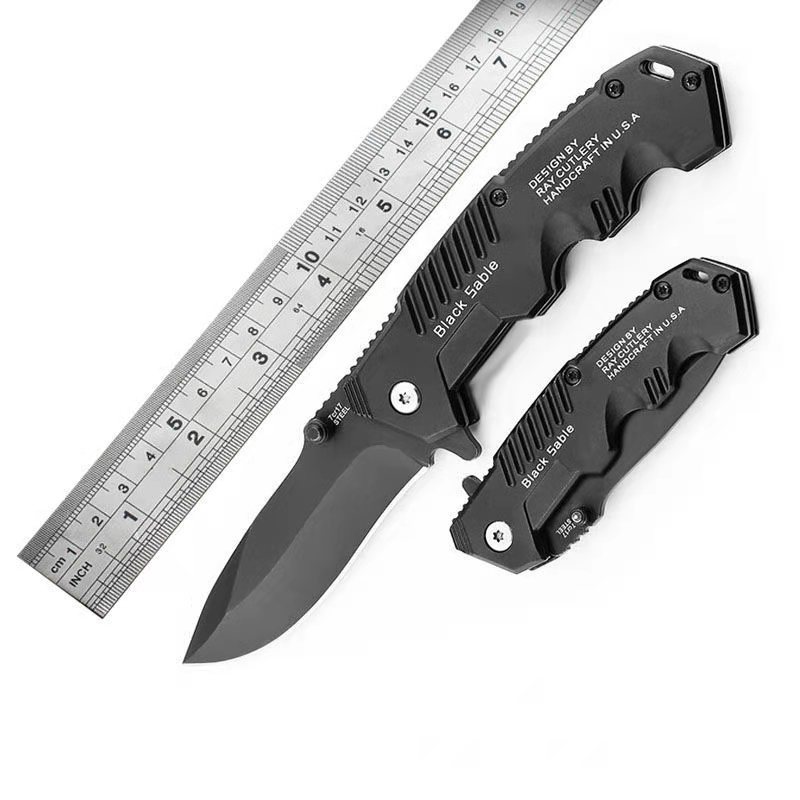 High quality stainless steel pocket hunting knives outdoor climbing gift black Blade Folding Knife