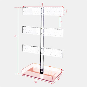 3层丁字钢亚克力珠宝展示架，用于耳环和项链系列 - Product Image 2
