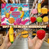 Ensemble cadeau de jouets anti-stress à presser, saveurs fraise, chou, gaufre, fromage, banane, beurre, en provenance de l'entrepôt américain – Promotion