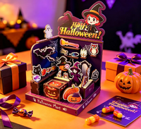 WoodJoy Puzzle 3D de Noël, kit de construction de scène miniature en bois à faire soi-même, ornement de bureau de Noël, cadeau pour enfants