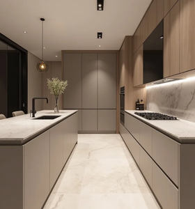 CBMMart-Armoire de cuisine affleurante en MDF avec finition laquée, meubles sur mesure pour villa, nouvelle collection 2025 - Product Image 4