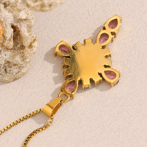 Collier pendentif tendance en acier inoxydable plaqué or 18 carats avec breloque Vierge <span class=keywords><strong>Marie</strong></span> et zircon <span class=keywords><strong>rose</strong></span>, bijou religieux chrétien - Product Image 3