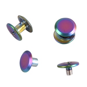 Tornillos Chicago Iridiscentes Arcoíris, Remaches Metálicos de Cabeza Redonda Plana para Bolsos de Cuero, Correas y Herrajes - Product Image 3