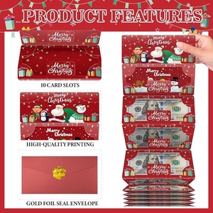 Nueva Cartera de Papel con Diseño de Papá Noel y 10 Ranuras para Tarjetas, Caja de Dinero Sorpresa para Fiestas Navideñas - Product Image 4