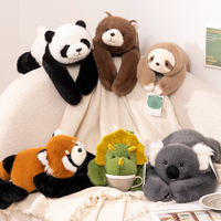 Peluche lestée à bras longs de 30/45/65 cm, oreiller doux en forme de raton laveur, koala, ours, paresseux, dinosaure, cadeau pour garçons et filles