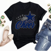Paillettes Transfert de chaleur Vinyle Motif Design Cheer Transfert de strass pour Tshirt
