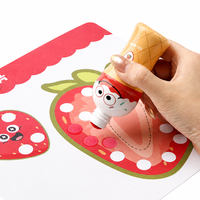 Marqueurs à points non toxiques en forme de crème glacée, design mignon, encres lavables, tampons à peinture pour enfants, tout-petits et enfants d'âge préscolaire