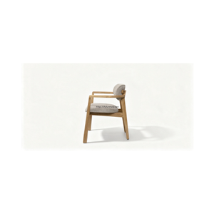 Silla de Comedor Moderna de Estilo Escandinavo, de Madera, con Tapicería de Tela y Reposabrazos, para el Hogar - Product Image 5