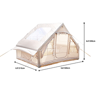 Tente de toit gonflable légère de 6,3 m² avec grand hublot, tente aérienne portable en Oxford 300D pour observation des étoiles, double entrée