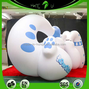 Mascotte gonflable personnalisée en PVC, lapin bleu <span class=keywords><strong>Goodra</strong></span> couinant, avec logo, pour décoration de fêtes et d'événements - Product Image 2