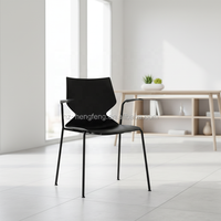 Chaise de bureau exécutive contemporaine certifiée ANSI/BIFMA, design ergonomique, empilable, multifonction, accoudoirs fixes, chambre à coucher, salle à manger