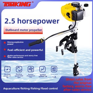 Moteur hors-bord 2 temps 2,5 CV, cylindrée 52 cm³, refroidissement par air, réservoir de carburant 1,2 L, hélice pour bateau pneumatique, moteur marin pour petit bateau - Product Image 2