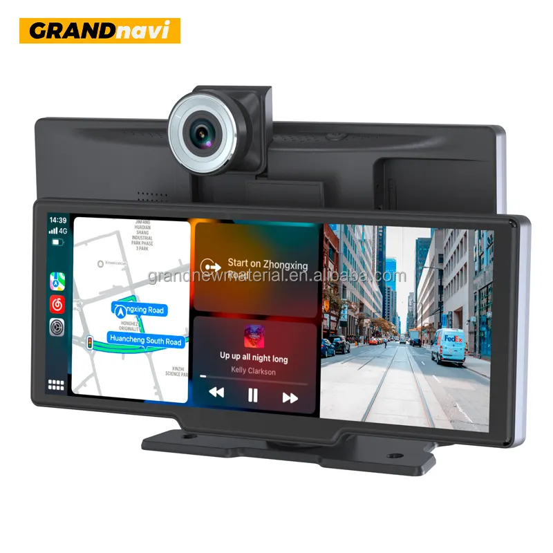 Grandnavi Updated version 10.26 inch Car DVR Support Wireless CarPlay Monitor Android Auto Touch Screen Video Recorder