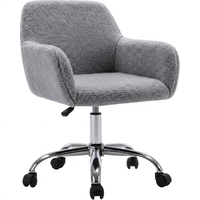 Chaise de bureau ergonomique de luxe contemporaine à hauteur réglable manuellement, pivotante à 360°, en fausse fourrure, avec plusieurs options de fausse fourrure