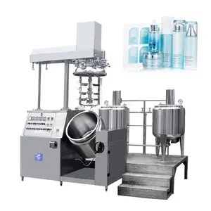 Machine émulsifiante sous vide homogène à fond relevable hydraulique 100L machine de fabrication de crème émulsifiante lotion cosmétique