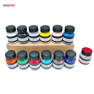 Groothandel 12 Kleuren Diy Niet-Giftige Water Oplosbare Acryl Lederen Verf Set Met 1 Deglazer - Product Image 1