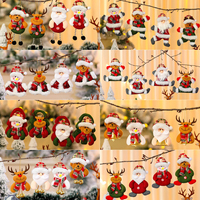 Décorations suspendues pour arbre de Noël, Père Noël en peluche, bonhomme de neige, renne, gnome, poupées décoratives, cadeaux et souvenirs de fête de Noël