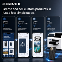 Impresora Digital Automática de Inyección de Tinta UV CMYK Todo en Uno PodNEX A3 DX7, 2400 DPI, para Carcasas de Plástico para Teléfonos/AirPods y Ropa