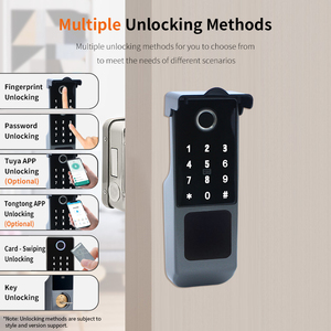 TTlock Double Fingerprint Waterproof Outdoor Garden <b>Remote</b> Control App Code Keyless Smart Door Rim <b>Lock</b> for Gate DHR04S Matter A - Product Image 5