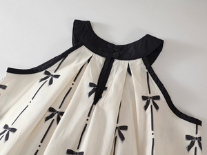 Completo Estivo 2026 per Ragazze: Top con Stampa a Fiocco in Cotone e Pantaloni a Gamba Larga - Product Image 4