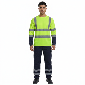 T-shirt de travail haute visibilité classe 1 à LED, imperméable, en polyester, unisexe, avec logo personnalisé, manches longues - Product Image 1
