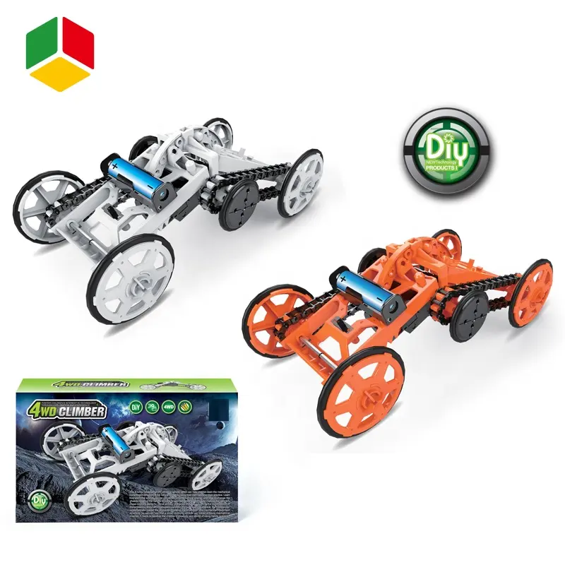 QS 장난감 지능형 조립 과학 줄기 에너지 변환 4WD 전기 등산 차량 장난감 DIY 키트 교육 장난감