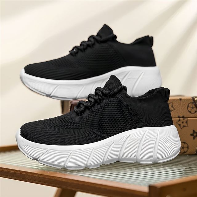 Mesh Sports Shoes, Multi-color Fly Woven Breathable Lace up Casual , Thick Soled Height Increasing Comfortable