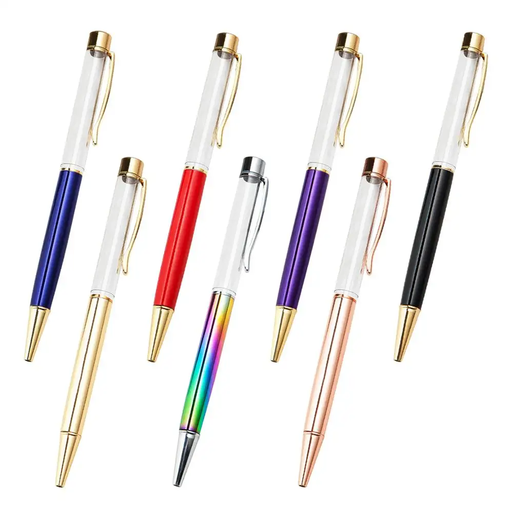 2021 Japan Nieuwe Fashional Creative Lege Glitter Pen Aangepaste Logo Diy Drijvende Pen Promotionele Bloem Pen