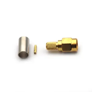 Customized Gold plated RP- SMA crimp male straight connector for RG58 cable.rf connector