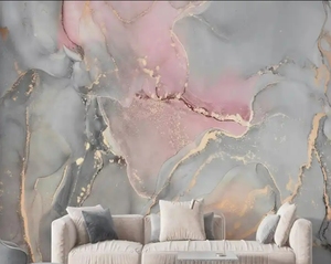 2023 New Mural Custom Size <strong>Marble</strong> Texture <strong>Wallpaper</strong> Pink <strong>Purple</strong> Yellow - Product Image 3