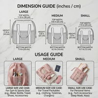 Ensemble de sacs à cordon en maille légère, pochette de rangement respirante pour articles de toilette de voyage, idéale pour la gym, la natation et les essentiels sportifs