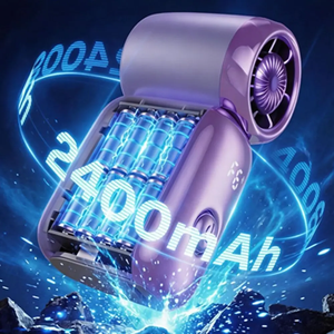 Mini ventilateur électronique portable avec compresse de glace, 6 vitesses, 2400 mAh, mini ventilateur de poche rechargeable par USB, ventilateur de climatisation en plastique pour le camping - Product Image 5