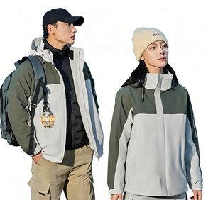 Veste à capuche 3-en-1 pour femmes et hommes, norme <span class=keywords><strong>nationale</strong></span> GB32614, ensemble deux pièces, tenue de randonnée en plein air, respirante, coupe-vent - Product Image 6