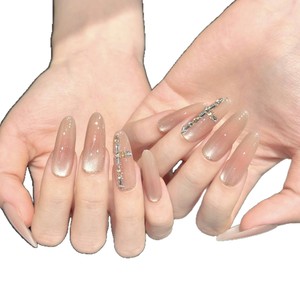 Uñas Postizas Largas Almendradas Pintadas a Mano 2026, con Diseño Floral, Alto Brillo, Reutilizables, <span class=keywords><strong>Puntas</strong></span> de Manicura, Uñas Artificiales a Presión - Product Image 3