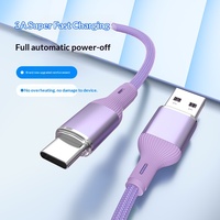 Kabel Data Pengisian Cepat USB Kabel Data Ponsel Tipe-C untuk Mobil Pengisian Cepat Transfer Data Anyaman Presisi Warna-warni