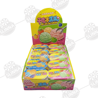 Poudre de crème glacée halal en gros à moudre, bonbons à deux compartiments pour enfants, poudre de bonbons à tremper aux fruits, bonbons gélifiés sucrés avec mini-cuillère