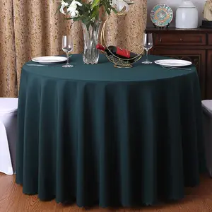 Feest Bruiloft Tafelkleed Tafelkleden Voor Evenementen Kerk Banket Restaurant Custom Size Damast Polyester Ronde Custom Wit Geweven