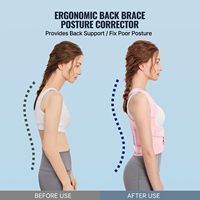 Meilleures ventes Ceinture dorsale réglable pour la thérapie avec épaulière pour le bureau assis Correcteur de posture