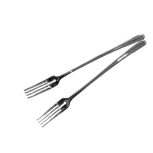 Tenedor de fruta de acero inoxidable, tenedor con orificio redondo, tenedor familiar, tenedor de fruta para restaurante, tenedor plateado y dorado para postre - Product Image 6