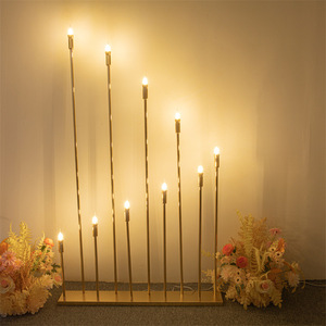 LANJO Modern 120cm 10 Arm Metal Acrylic Gold Light <b>Props</b> Candelabra Wedding Decoration Lights Stand Candlestick Party <b>Stage</b> - Product Image 1