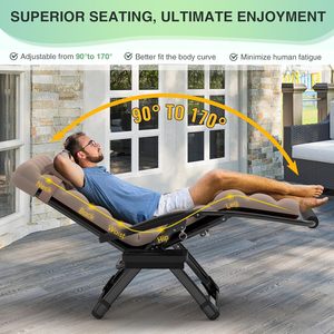 PIOEN 33 "<span class=keywords><strong>XXL</strong></span> surdimensionné zéro gravité chaise longue coussin amovible appui-tête capacité 500LBS avec serrure et repose-pieds améliorés - Product Image 4