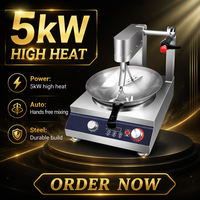 Cuisinière Wok Automatique en Acier Inoxydable, Machine à Frire Électrique 5000W, Appareil de Cuisson de Comptoir SMK-TSJB-OA5