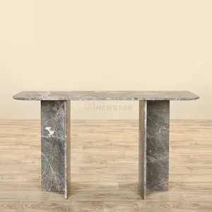 Модная каменная мебель новый дизайн угловой стол для прихожей Декор для дома стол для витрины серый мрамор консоль стол современный
