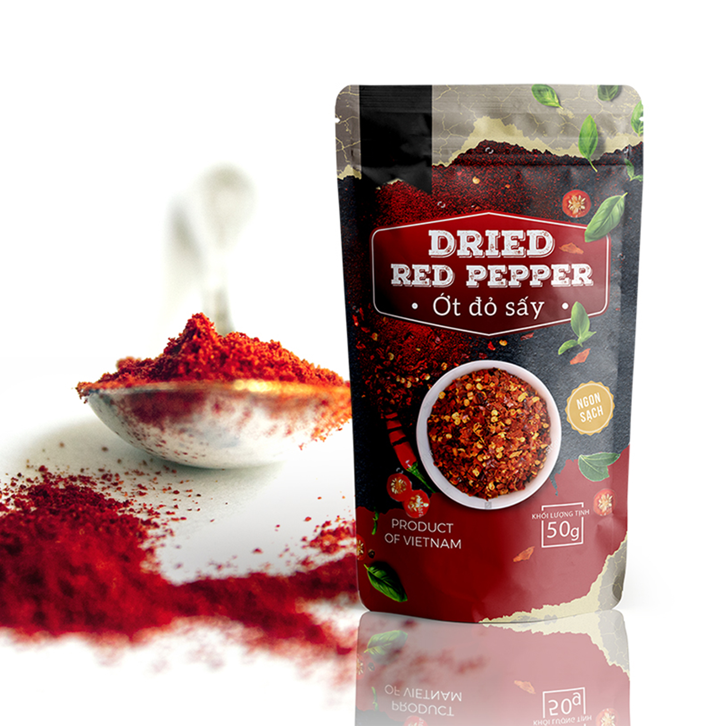 Saco de embalagem de especiarias Embalagem de plástico tempero Paprika saco de embalagem de alimentos com zíper selado Bolsa Stand-up