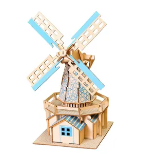 Buitenlandse Architectuur 3d Driedimensionale Houten Puzzels Kinderspeelgoed Houten Puzzels Intellectueel Speelgoed