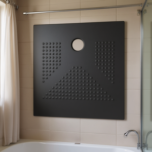 Plato de ducha de cerámica negro mate 80 x 80 cm H3.6 cuadrado para baño - Product Image 3