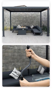 <span class=keywords><strong>Pergola</strong></span> in alluminio con tetto <span class=keywords><strong>a</strong></span> lamelle orientabili, tenda <span class=keywords><strong>da</strong></span> <span class=keywords><strong>sole</strong></span> <span class=keywords><strong>a</strong></span> parete, tenda <span class=keywords><strong>a</strong></span> rullo intelligente, gazebo con porta manuale e protezione solare per patio chiuso - Product Image 5