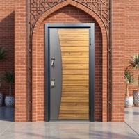 Porte de sécurité antivol de style turc moderne Leadowvin - Manuelle, en acier inoxydable thermolaqué pour projets de villas et de mosquées